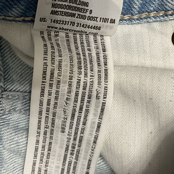 Abercrombie & Fitch Harper Low Rise Embroidered Flower Floral Denim Short 28/6 - Picture 7 of 7